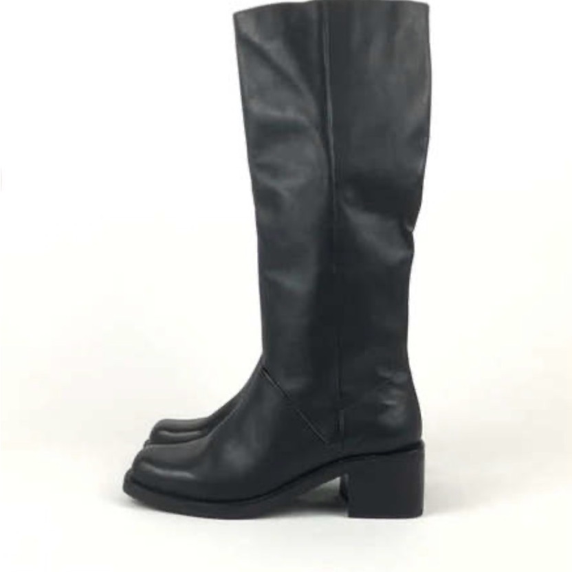 Bird Of Flight “Omen Boot” Black Leather Knee High Boots
